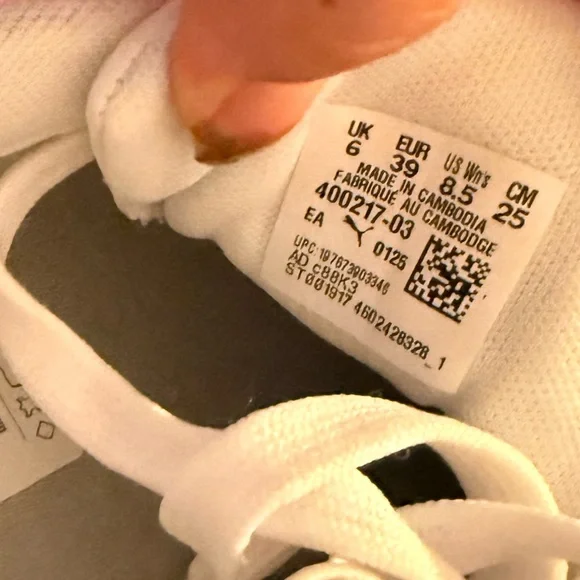 Puma White Athletic Shoes with Black Accents - Picture 5 of 12